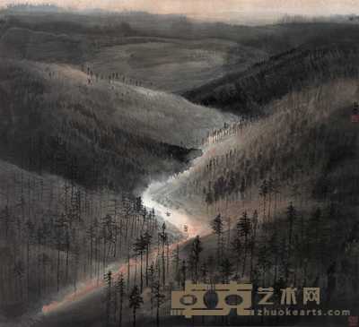 李劲堃 山路 镜心 88×96cm